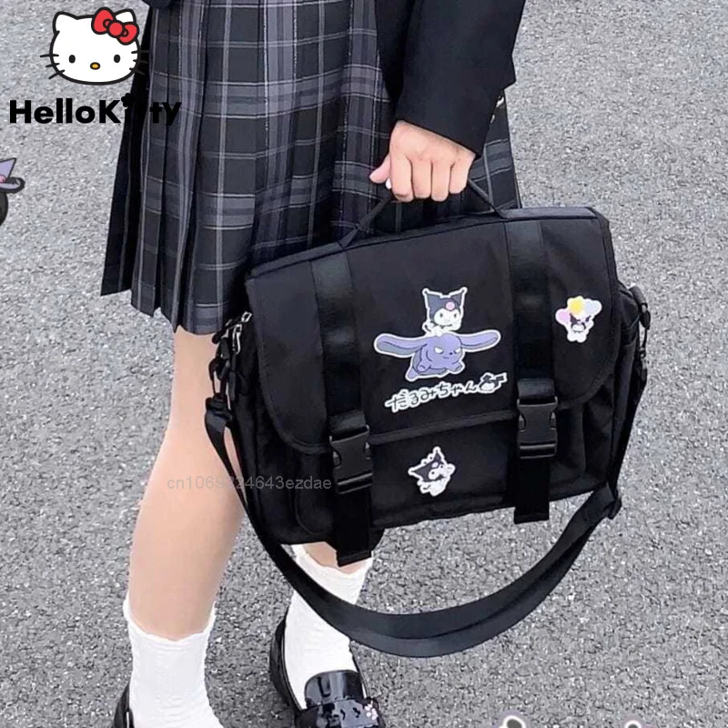 Sanrio Fashion Trend Cartoon Shoulder Bag For Women Kuromi Backpack Harajuku Style Students Bags Large Capacity Handbag Y2k Girl