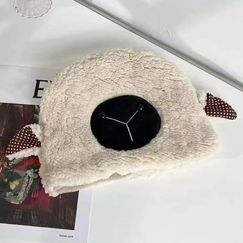 

Women Hat Fuzzy Ladies Hat Winter Thermal Lamb Animal Adults Cap