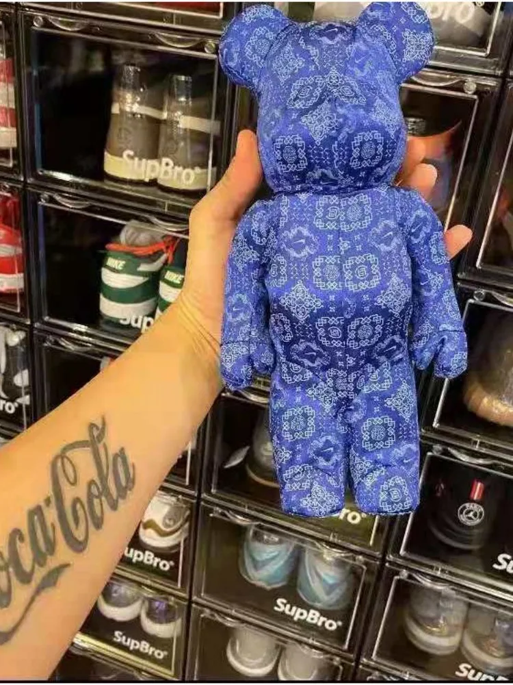 

Blue Silk Bearbrick 400% Toy Doll Model Kawaii High Quality Bearbrick 28cm Cartoon Anime Action Figure Decoration Birthday Gift