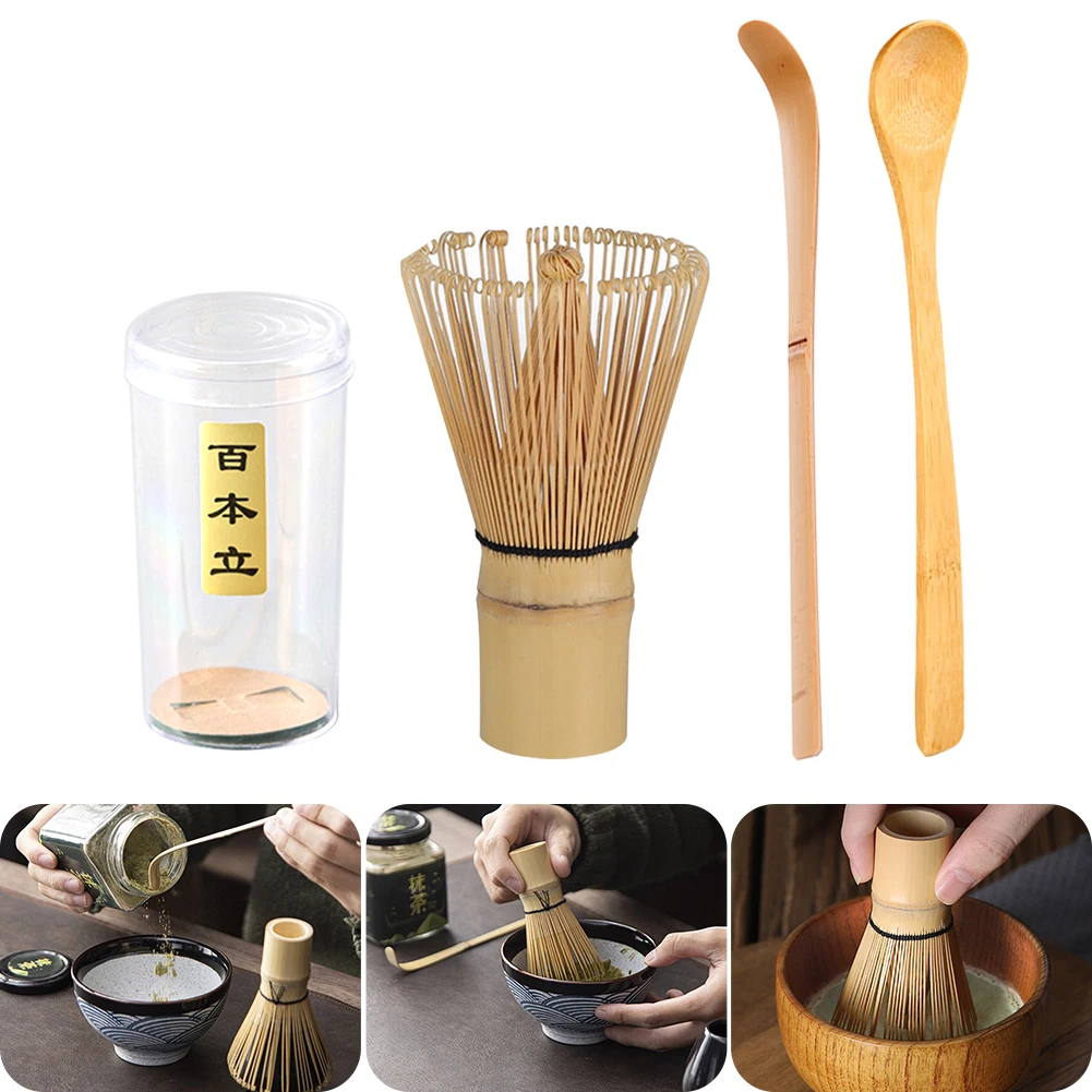 

3pcs Tea Set Japanese Tea Set Matcha Whisk (Chasen) Tea Spoon And Scoop (Chashaku) Matcha Tea Set Bamboo Accessories