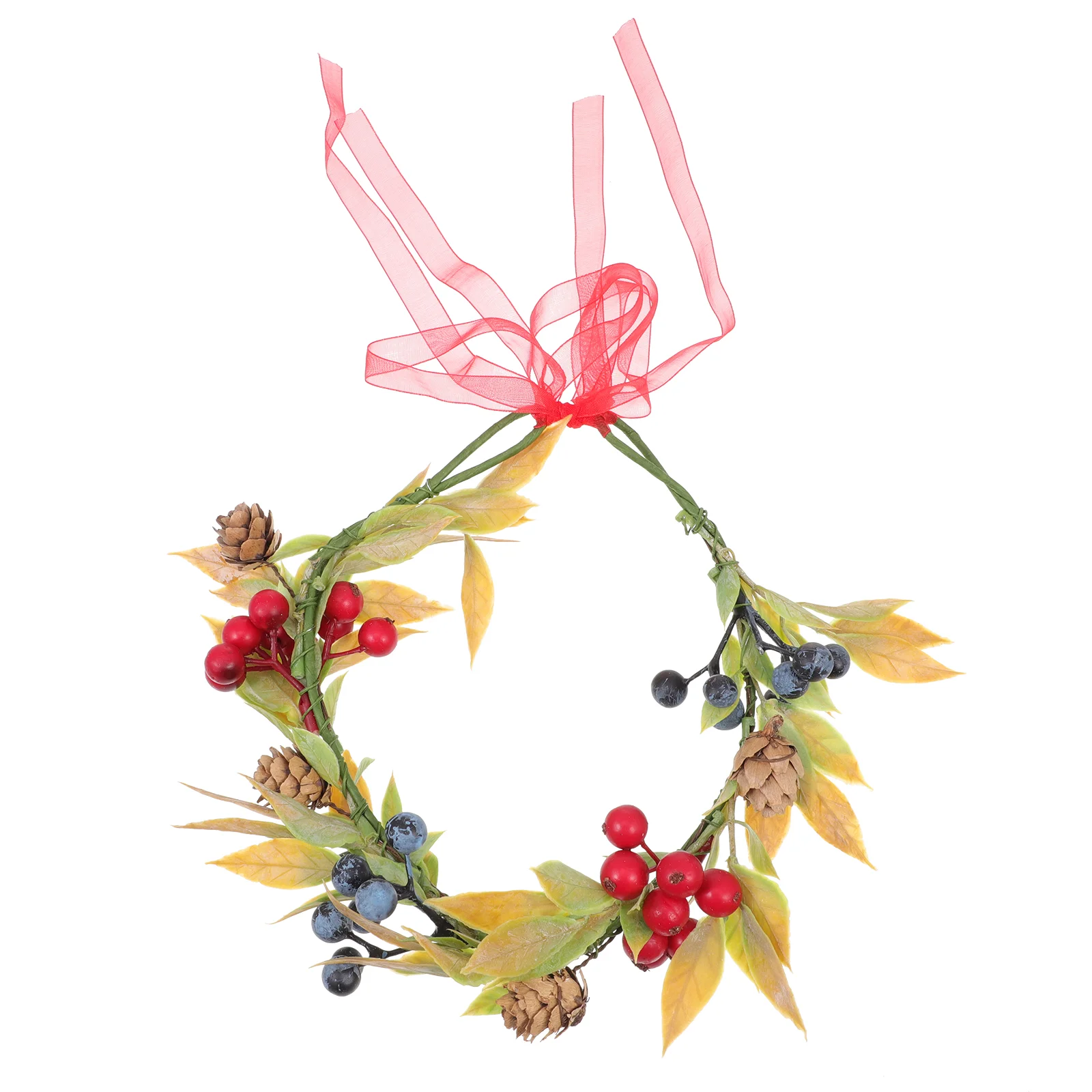 

Flower Christmas Headband Hair Wreath Garland Floral Pineheaddress Women Red Berry Cone Headpieceband Prop Photo Berries Girls