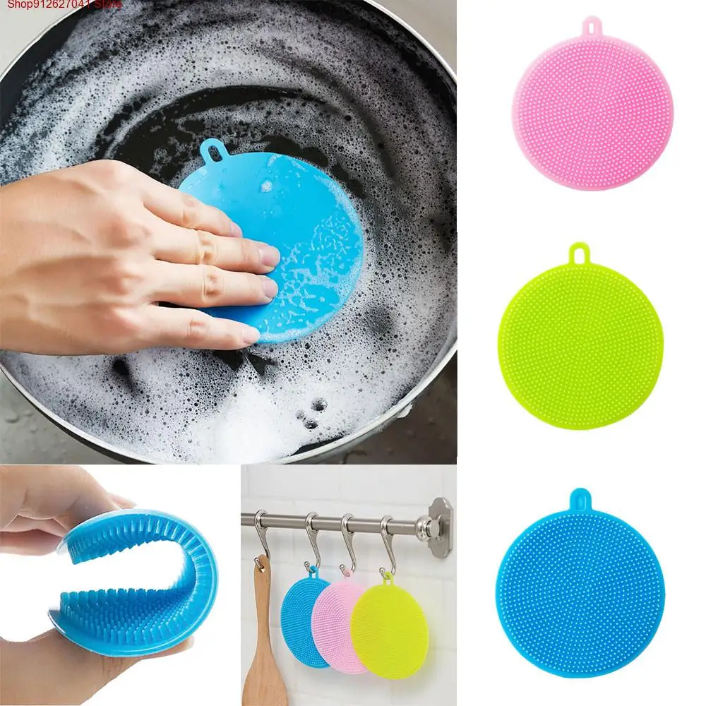 

Silicone Dish Bowl Magic Cleaner Brush Kitchen Tool Scouring Pad Pot Pan Wash Brushes Easy to clean Cleaning Tool Washing Drop