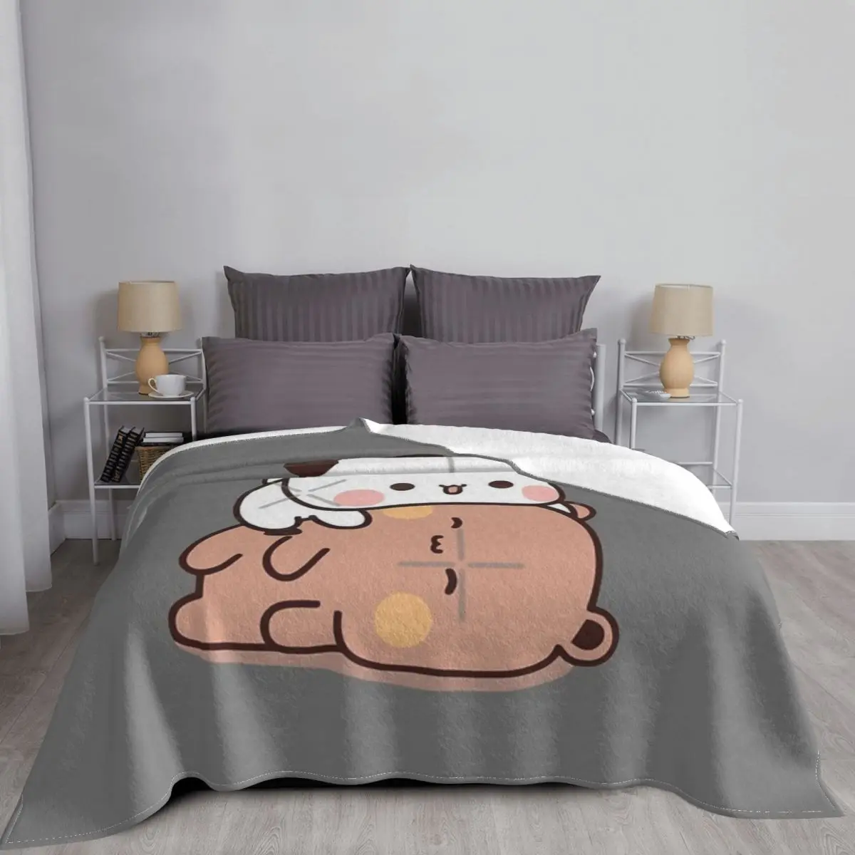 Одеяло BuBu Panda And DuDu Bear играет вместе покрывало на кровать гостиная зиму