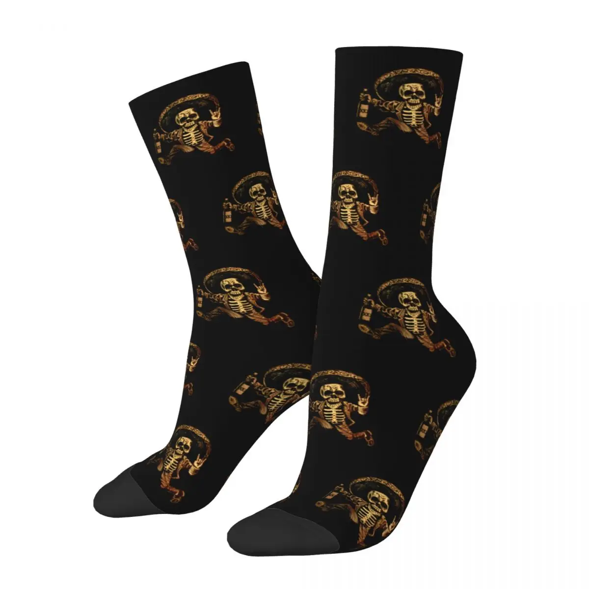 Male Men Socks Harajuku Day Of The Dead Posada Sock Mexican Folk Art Sugar Skull Skateboard Sock Spring Summer Autumn Winter