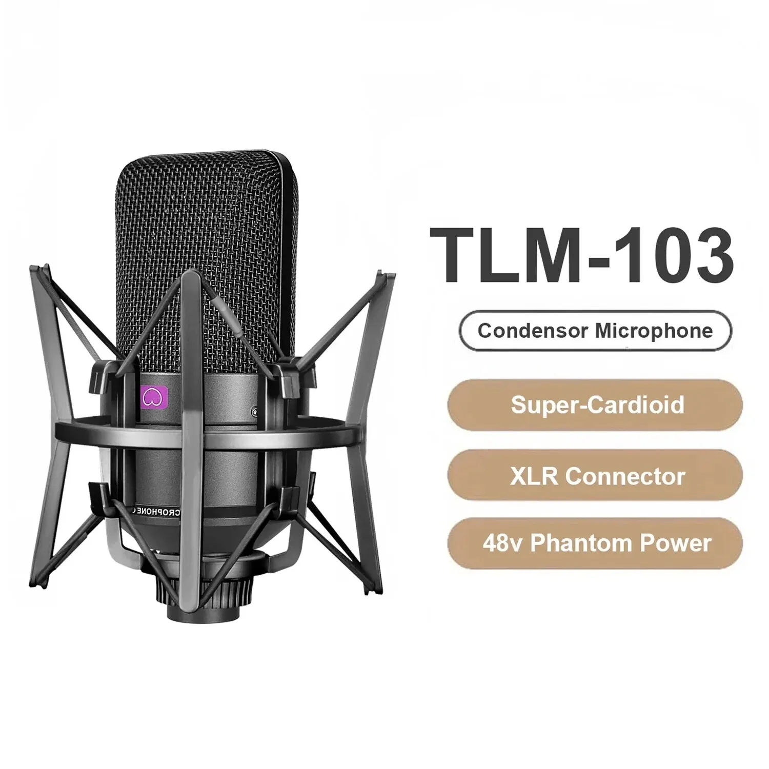 Профессиональный Конденсаторный Микрофон TLM-103 XLR Суперкардиоидный Для