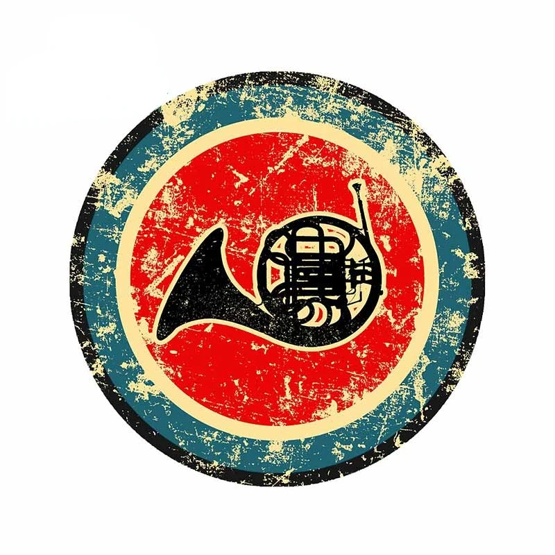 

French Horn Car Stickers Occlusion Scratch Refrigerator VAN Decal Cartoon Windshield Vinyl Car Wrap