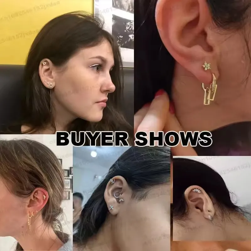 Серьги-гвоздики из нержавеющей стали 16g