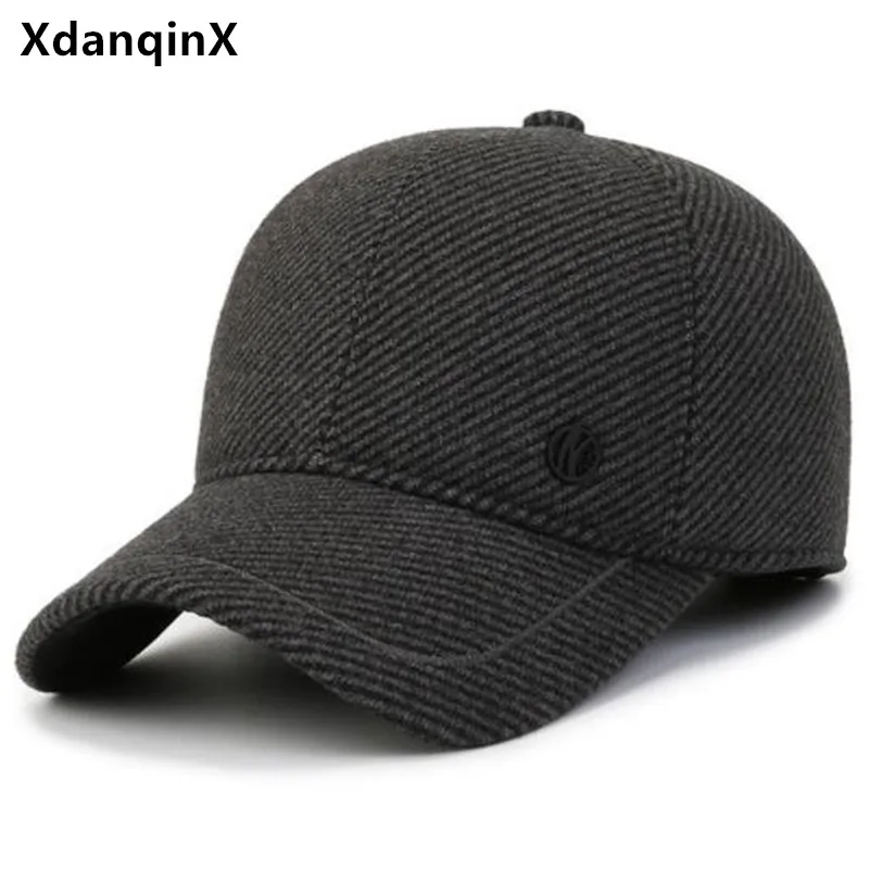2022 Winter Men's Plush Thickening Warm Baseball Cap Windproof Earmuffs Hats Trucker Hat Party Caps Elderly Winter Hat Gorras