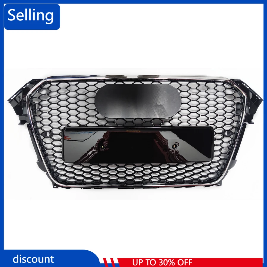 

For RS4 Style Front Sport Hex Mesh Honeycomb Hood Grill Chrome Black for Audi A4/S4 B8.5 2013-2016 car-styling accessories fast