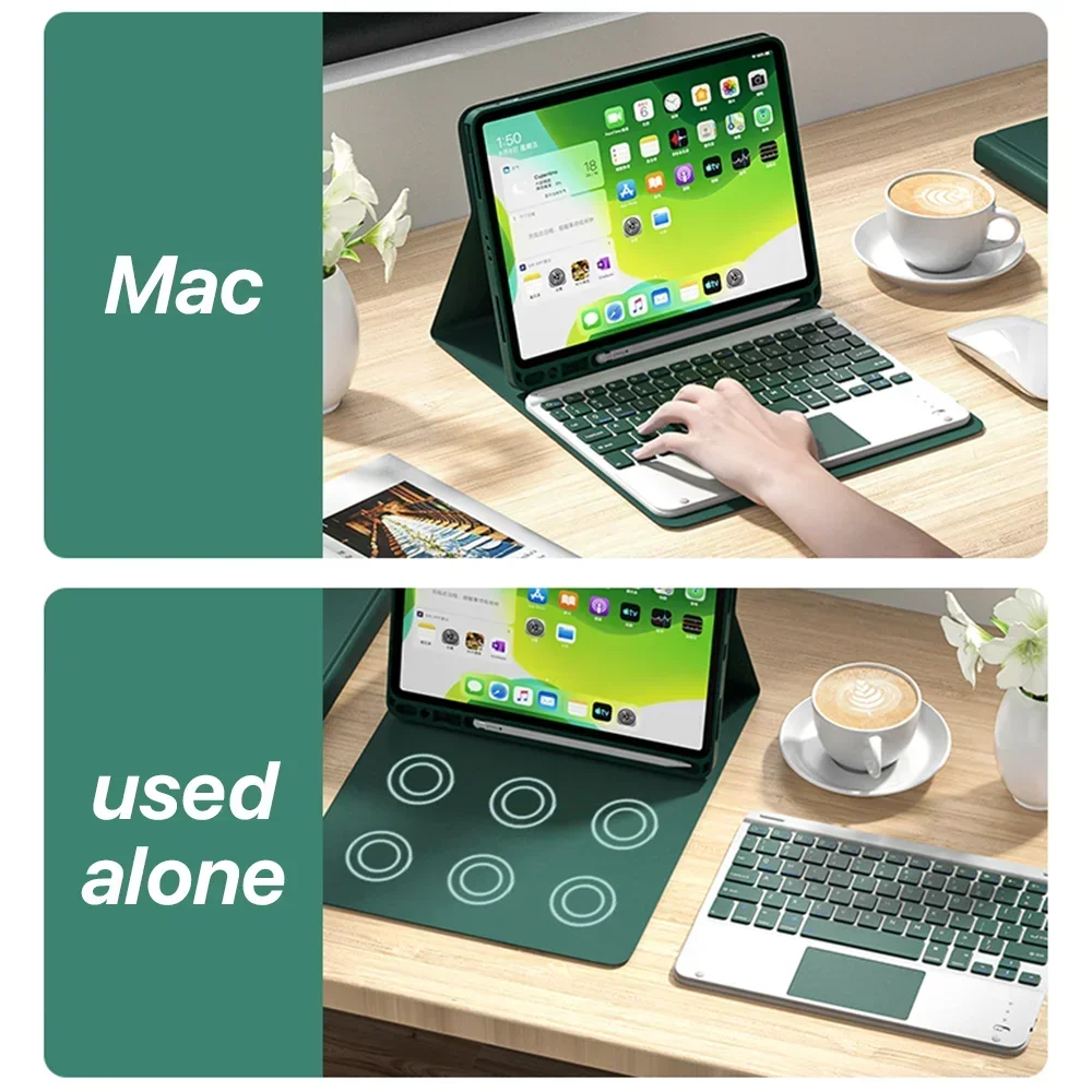 Чехол для iPad с беспроводной клавиатурой и мышью аксессуары 5/6/7/8/9/10th Mini6/5/4 Air2/3/4/5