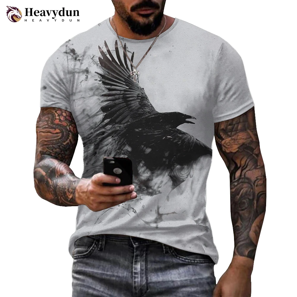 

Raven Bird 3D T-shirt Creative Animal Design Birds Crow Print T Shirt Men Women Harajuku Casual Short Sleeve Streetwear Tops