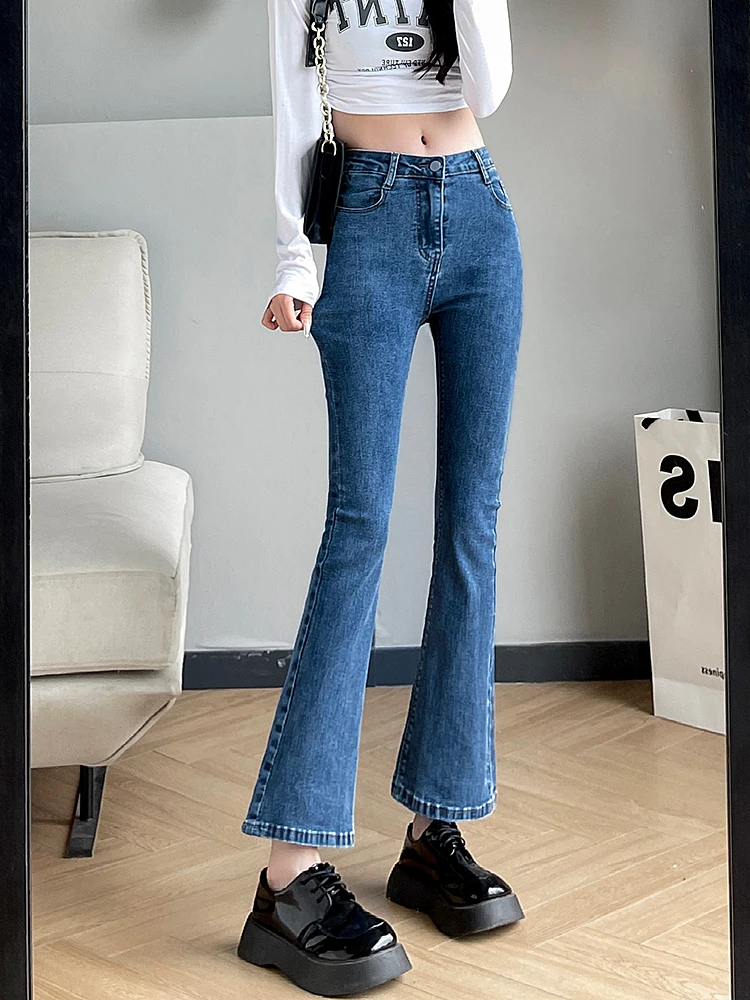 Винтажные эластичные джинсы для женщин с укороченным топом длиной до щиколотки