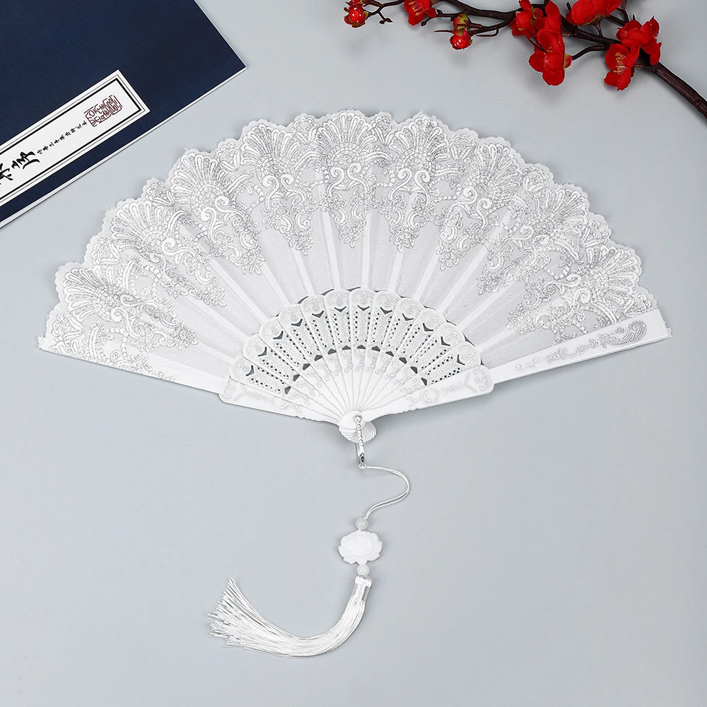 Художественный складной веер, полиэстер+атлас, 11 цветов