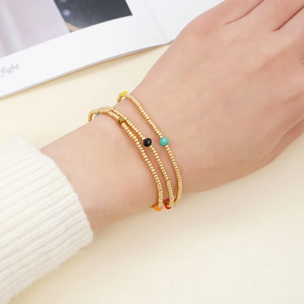 Многослойные браслеты Go2Boho золотистого цвета бисер миюки Модные женские