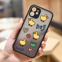 cartoon transparent phone case for iphone 11 12 13 pro max mini xr xs 6s 7 8 plus cute duck pok%c3%a9mon up to the duck phone case
