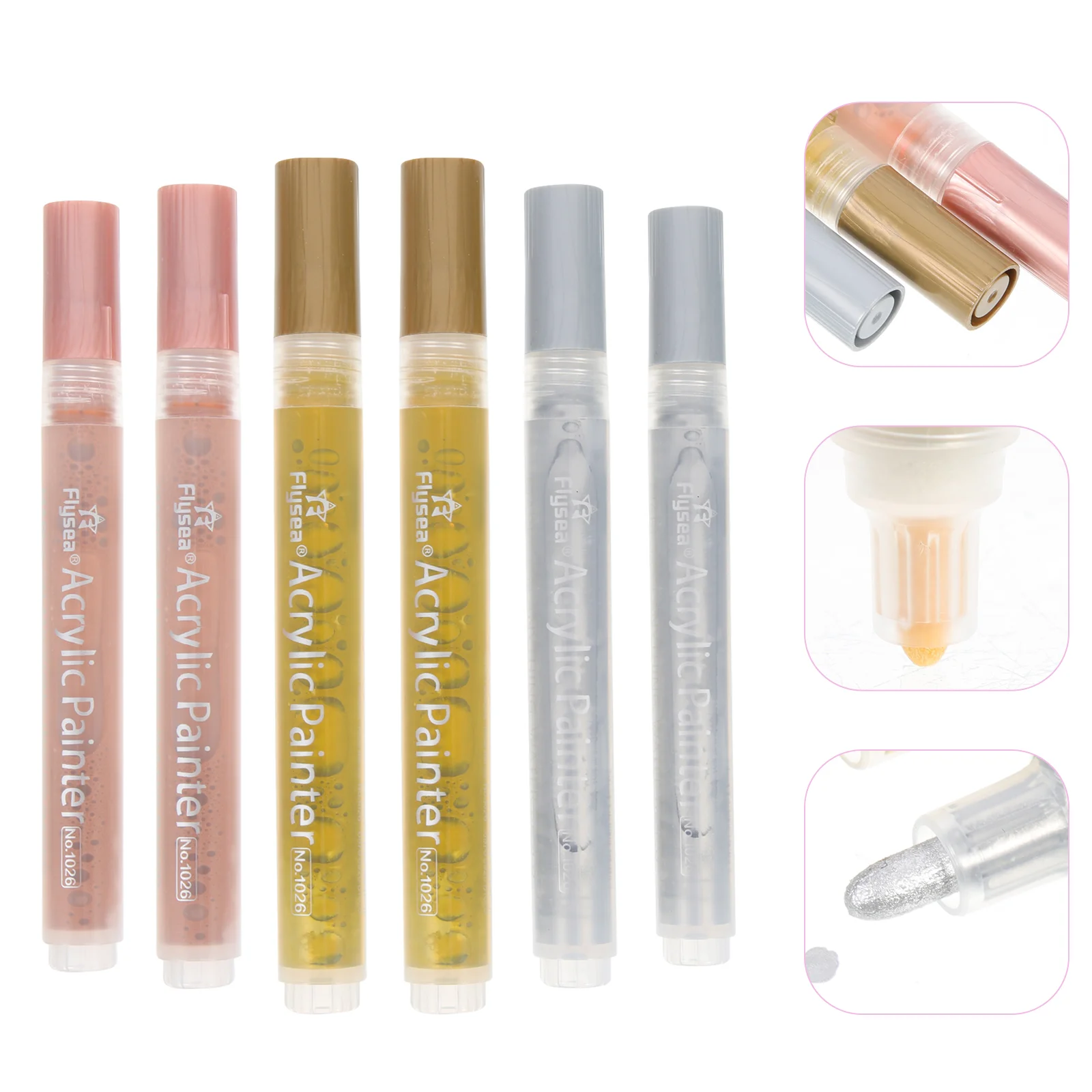 

6pcs Painting Markers For Kids Signing Markers Marker Pens Metallic Markers Colorful Markers for House Mark