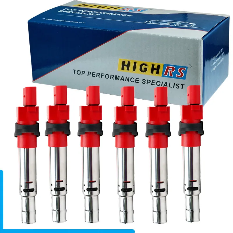 6-катушка зажигания для Audi Q7 TT 8N9 8J9 A3 8PA EOS Golf Passat Phaeton Touareg 7LA 7P5 Porsche Cayenne 955 M02 3.2 M55 3.6