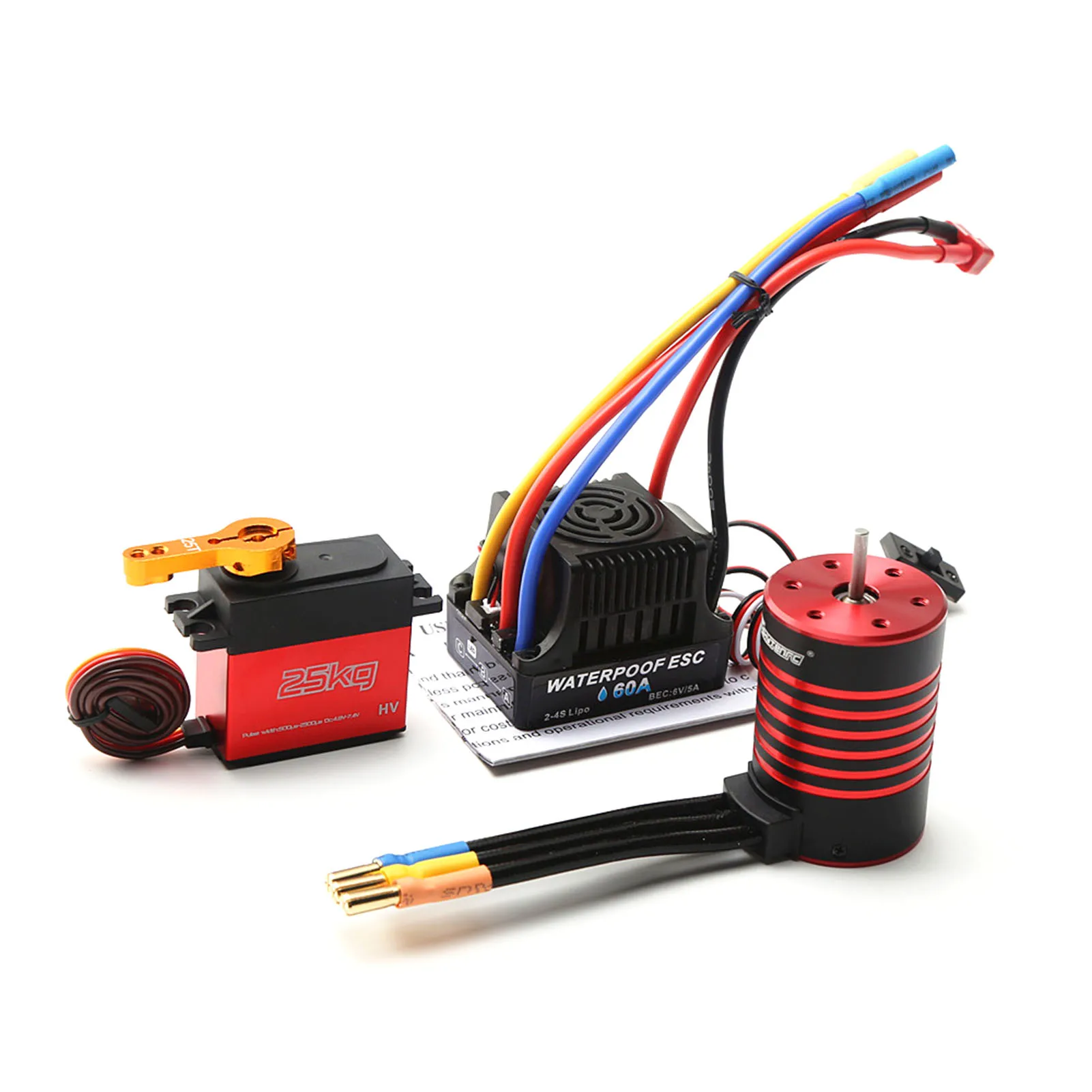 GTSKYTENRC waterproof 3650 2300KV motor + 60A ESC + 25kg servo