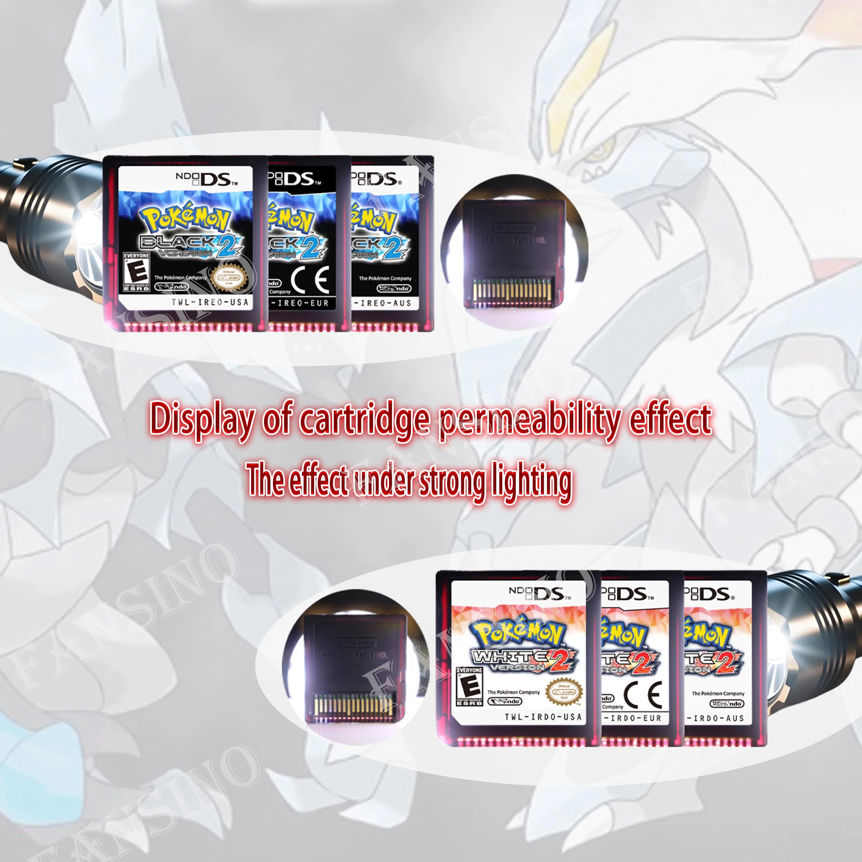 Фото Высококачественная аутентичная реплика игрового картриджа Pokémon Black White 1/2 Version 1:1 для консолей DS, 2DS, 3DS (США, Европа, Австралия) №2