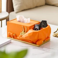 nodic elk shape tissue box holder desktop tissue box pumping paper storage box living room dining room coffee table decoration