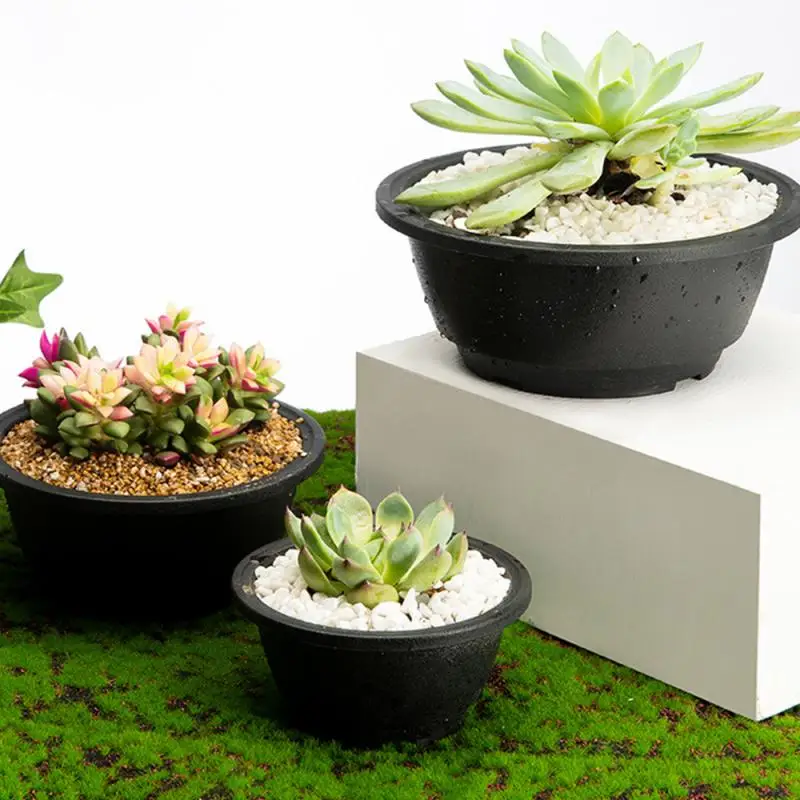 Пластиковые круглые цветочные горшки для суккулентов новый массивный большой