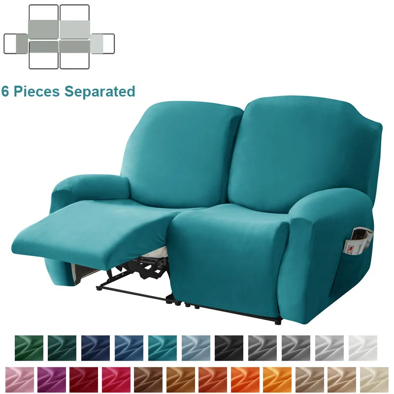 

1 2 Seater Recliner Sofa Cover Elastic Velvet Armchair Cover Relax Sofa Slipcovers for Living Room Furniture Protector Covers