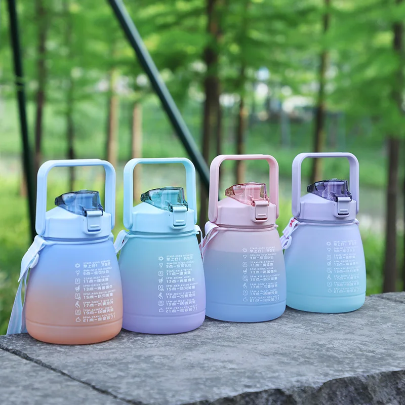 

Big Belly Cup Big Capacity Water Bottle with Straw Sports Bottle Portabel Water Jug for Students with Strap Water Bottle Straw
