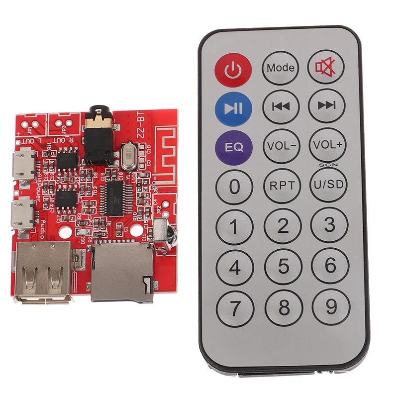 

3W Car Bluetooth 4.1 MP3 Decoding Board Speaker Amplifier Audio Receiver Module Support USB/TF/U-DISK/IR Remote Control