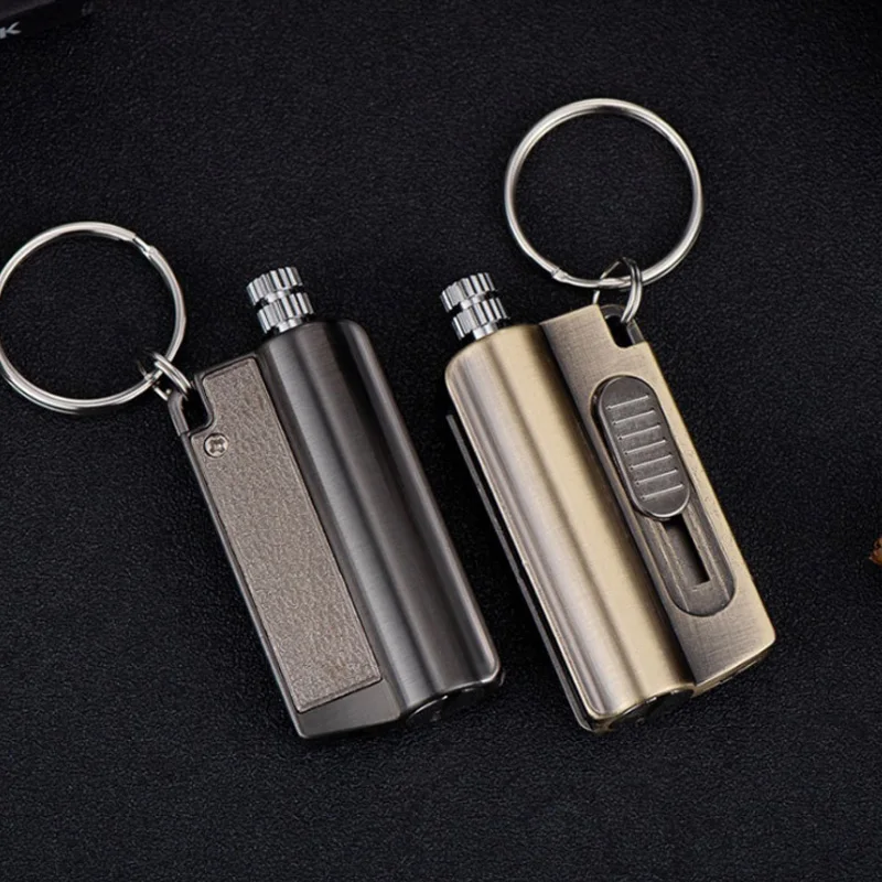 

Portable Metal Match Kerosene Lighter with Utility Knife Waterproof Outdoor Survival Camping Tools Key Chain Flint Starter