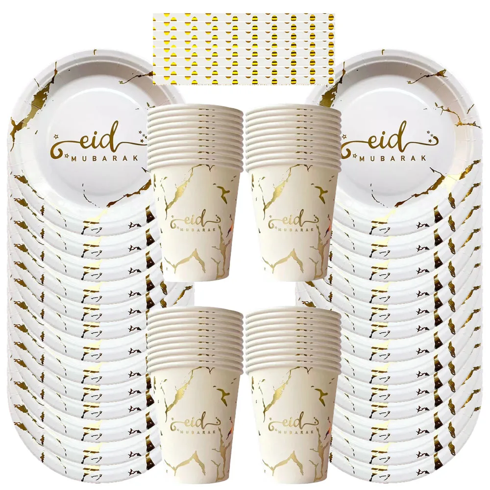 

Elegant Disposable Tableware White Blanching Gold Plate Paper Cup Tablecloth 1st Birthday Party Wedding Decor Kids Baby Shower