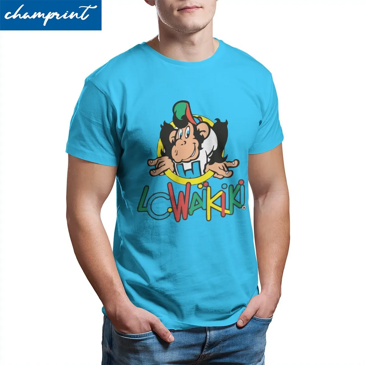 

Colorful Monkey Men's T Shirt Animal Leisure Tees Short Sleeve Round Neck T-Shirt Pure Cotton Printing Tops