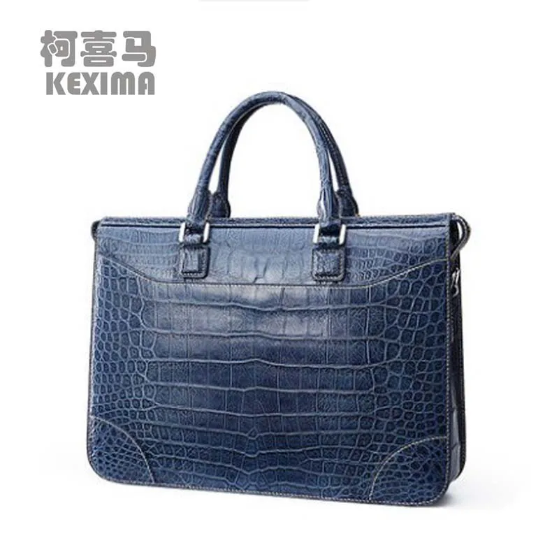 KEXIMA gete new New Crocodile leather mens bag bay crocodile skin handmade men handbag men business men Briefcase computer Bag