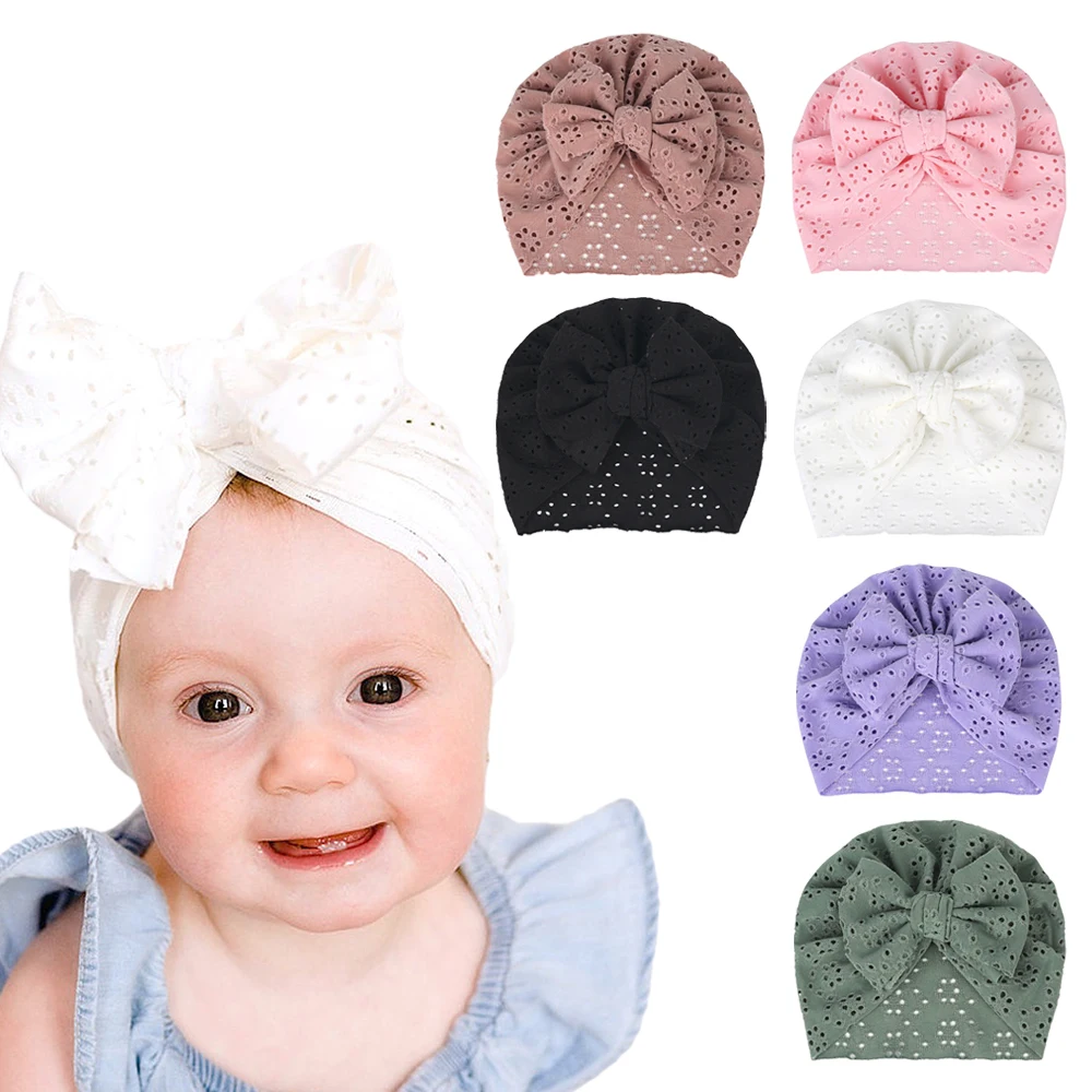 

Baby Bow-knot Hat Cute Solid Color Baby Girls Turban Soft Newborn Infant Cap Beanies Headband Children Head-wear