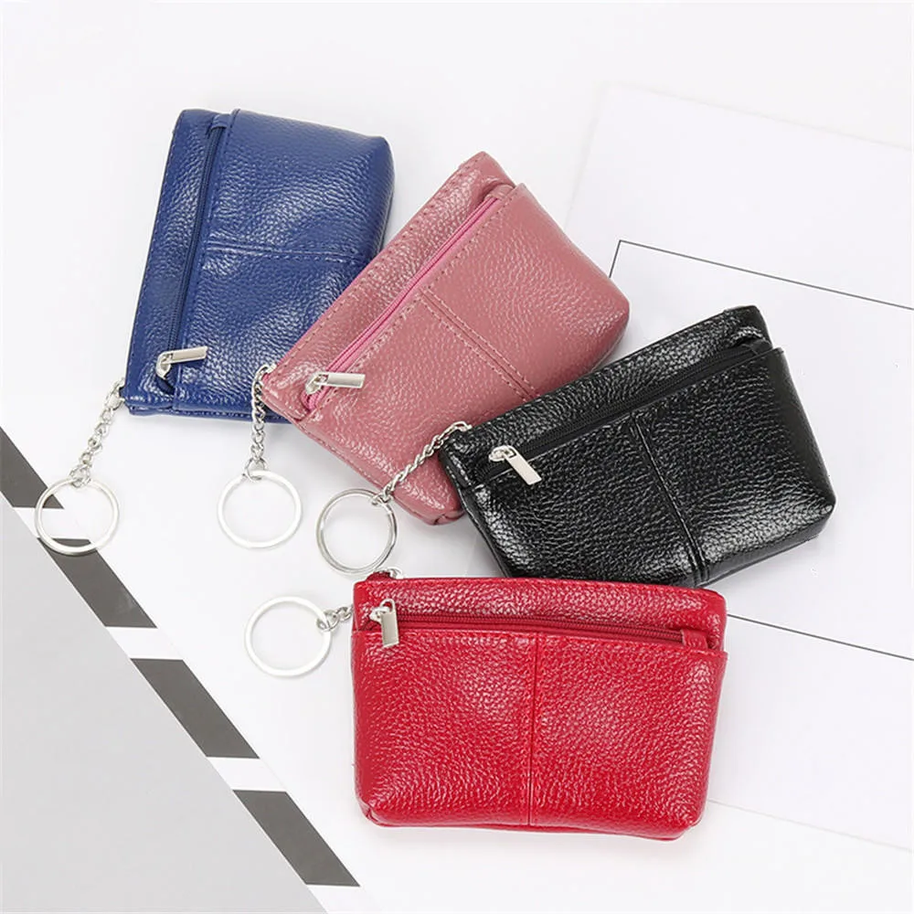 

Fashion Women Wallet Mini Leather Female Purse Card Holder Short Coin Purse Wallets Small Purses Zipper Keychain Clutch Bag 2022