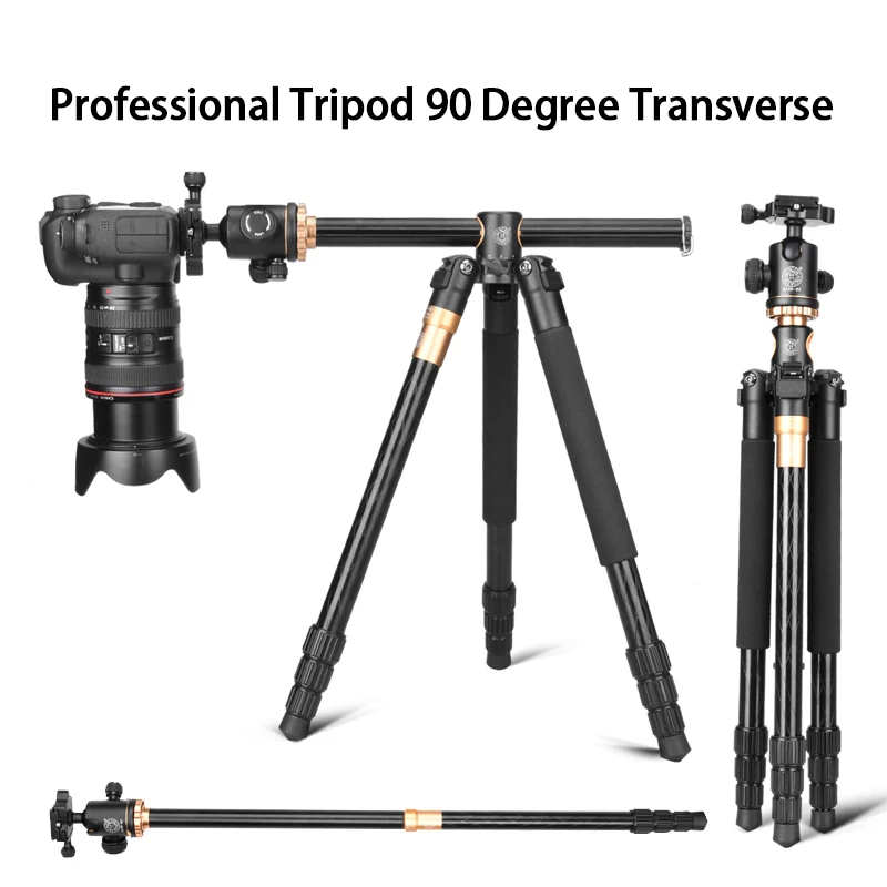 

QZSD Q999H 62'' Aluminum Professional Tripod 90 Degree Transverse With Quick Release System Ball head for DSLR Camera