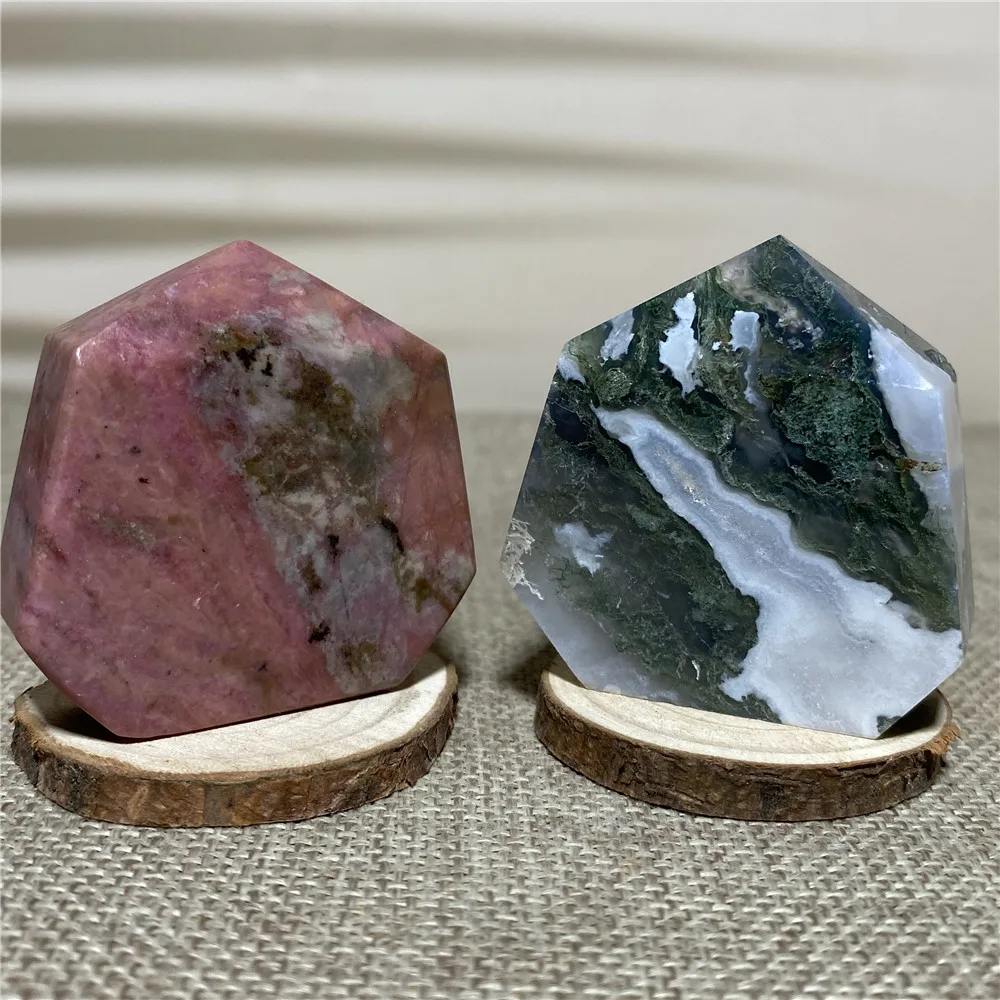 

Natural Rhodonite+Moss Agate Tower Point Quartz Crystal Mineral Specimen Column Wicca Reiki Energy Healing Ornament Home Decor