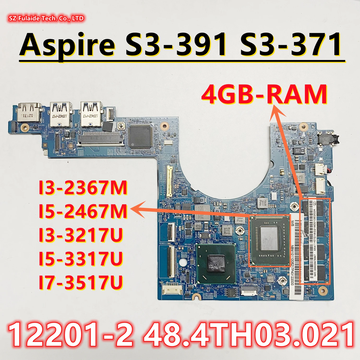 HM2-CR 12201-2 48,4th03. 021 для Acer Aspire S3-391 MS2346 материнская плата для ноутбука с i3 i5 i7 2/3-го поколения ЦП 4G-RAM 100% рабочий