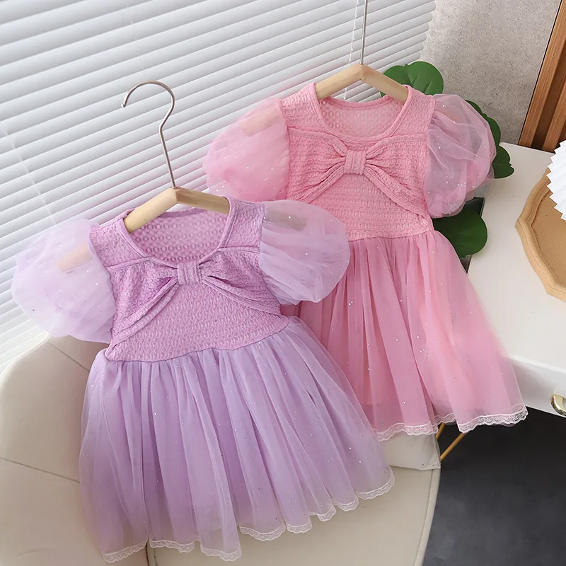 

2023 Summer Cute bow Baby Girl Dress Princess Infant Girl Clothing Vestido Infantil Dresses 0 1 2 3 Years