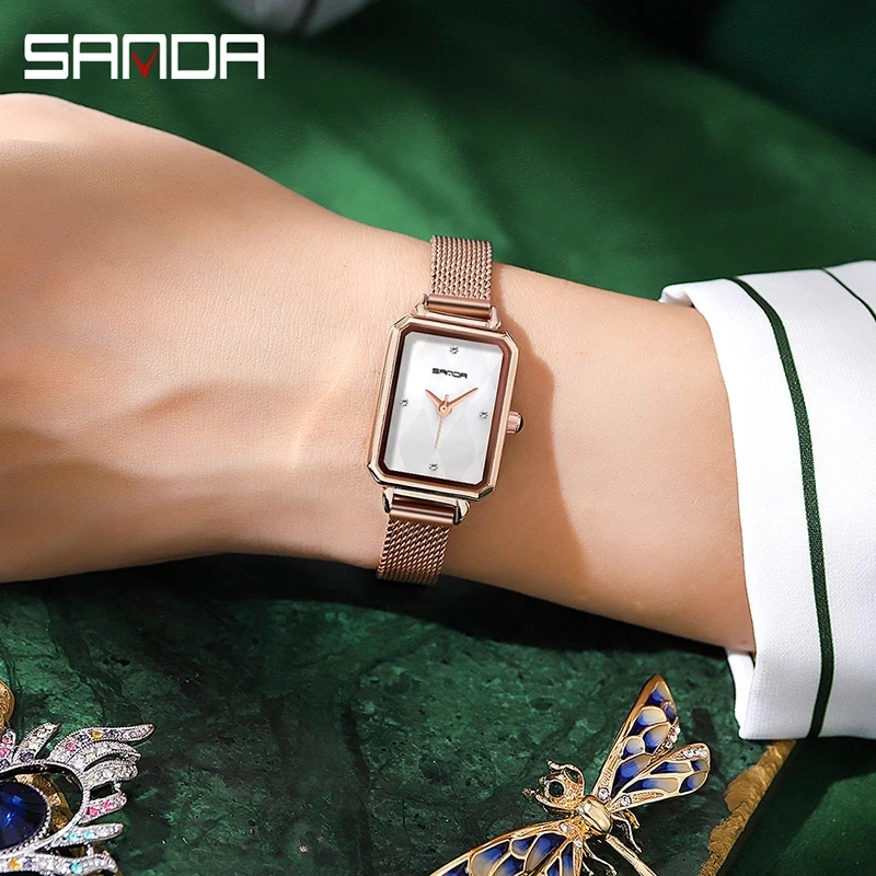Japan Movement Drop Shipping Women Rose Gold Simple Fashion Casual Brand Wristwatch Luxury Lady Square Watches Relogio Feminino enlarge