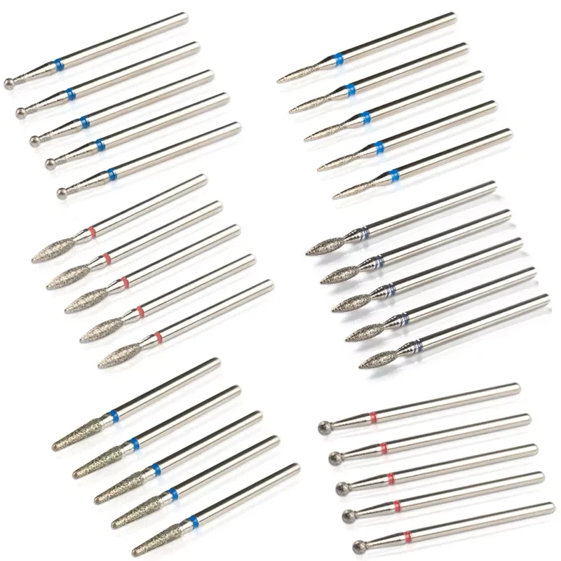 

5pcs Diamond Nail Drill Bit Kits Mill Cutter All For Manicure Machine Bit Tools Accessories Cuticle Clean For Removing Nail Gel