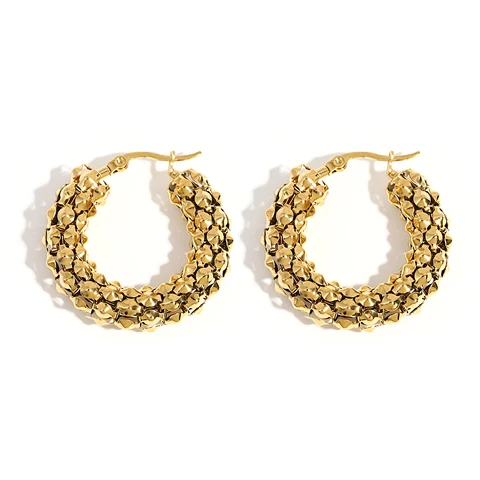 Серьги-кольца Greatera из нержавеющей стали золотого цвета