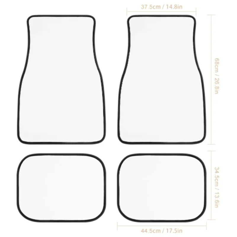 Chocolate Brown And White Cow Print Front and Back Car Floor Mats    Heavy Carpet Front and Rear Full Set 4PCs Pack images - 6