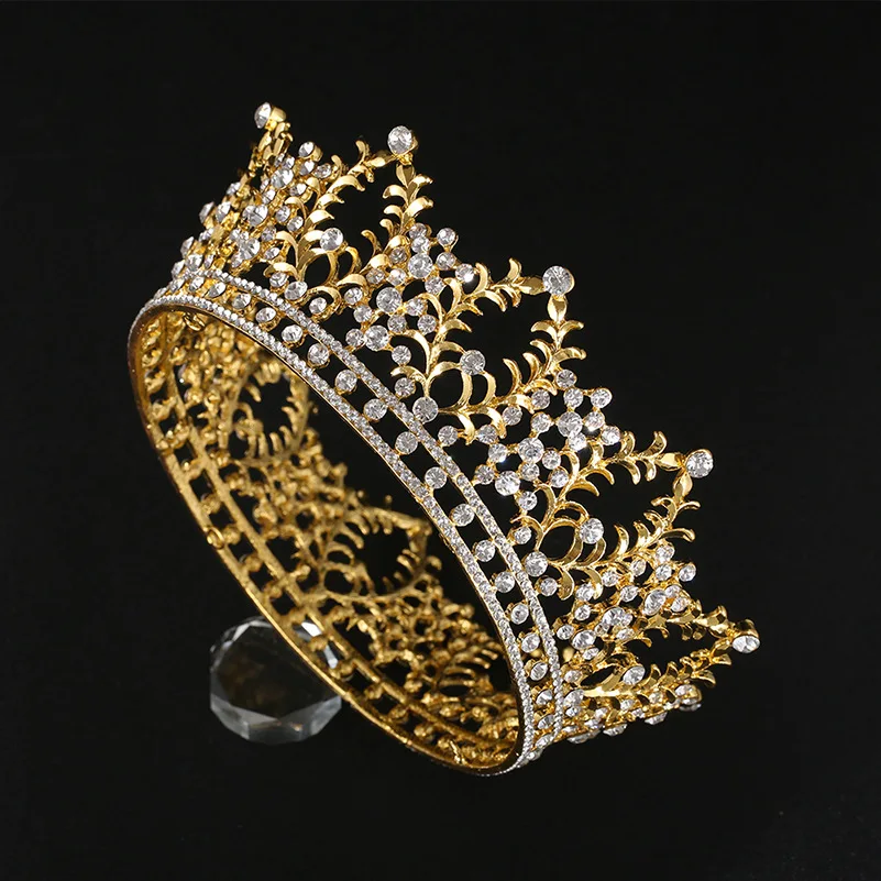 

Gold Color Leaf Crown Prince Tiara Beauty Pageant Headdress for men boy