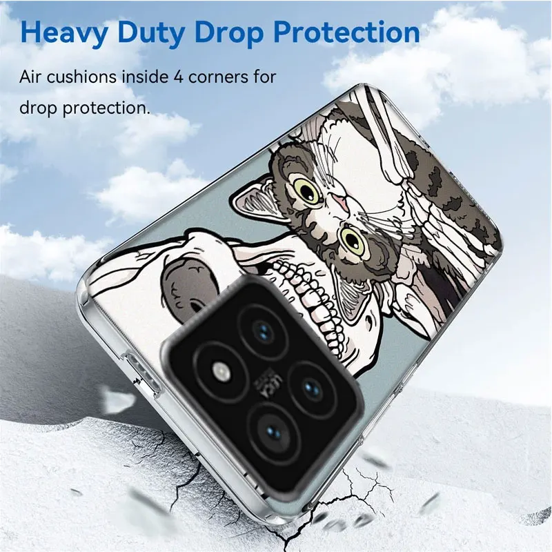 Прозрачный чехол для телефона Skull Cat Skeleton Dog Xiaom Mi 12 12T 11T 10T 9T 13 11 10 9 8 Lite CC9 CC9E Pro 6X 5X A1 A2