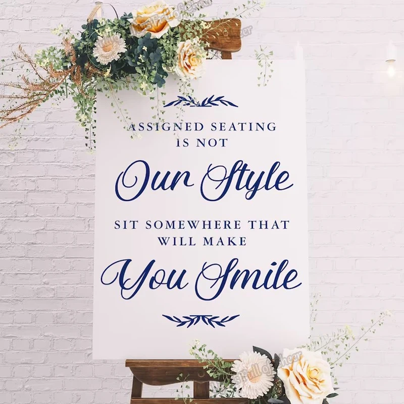 

No Seating Plan Vinyl Sticker Wedding Party Decals Guest Table Plan Art Mural