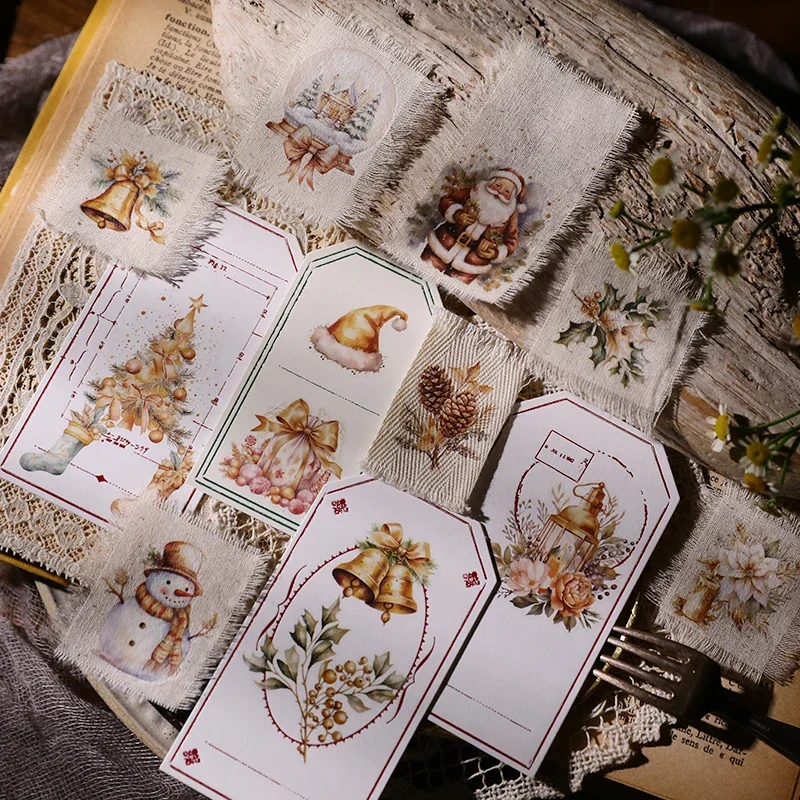 2 листа винтажные золотые рождественские колокольчики наклейки для мусора