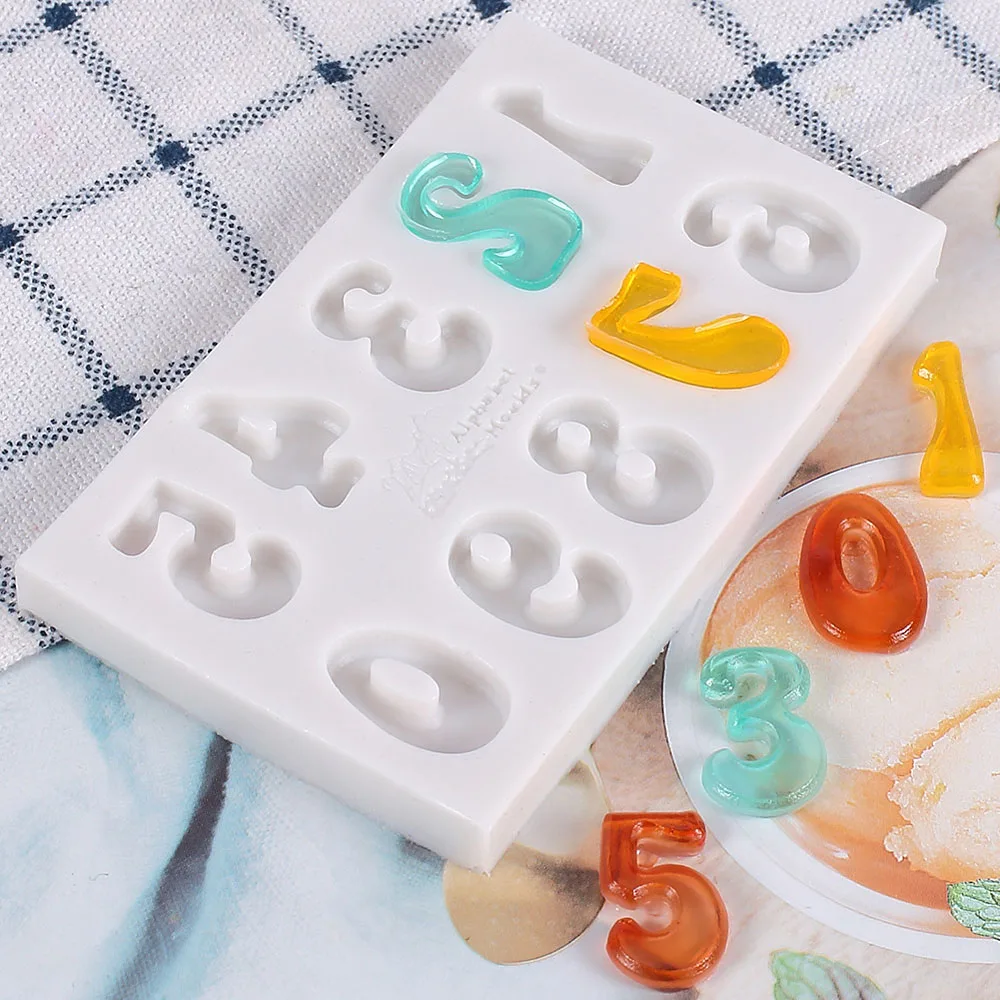 

Numbers Silicone Cake Mold White Cake Chocolate Popsicle Candy Decorating Kitchen Dining Cake Tools DIY Safety Bakeware