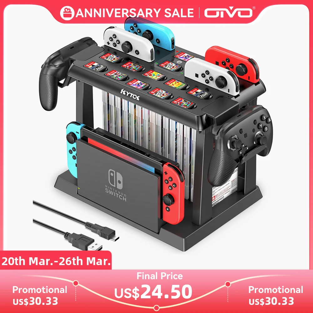 OIVO For Switch Joycon Charger Pro Controller Holder Switch Game Storage Tower For Nintendo Switch OLED Charging Dock Station