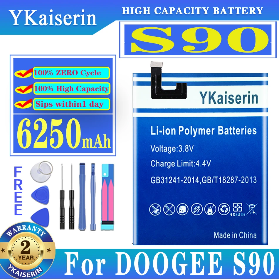 

YKaiserin 6250mAh Replacement Battery for DOOGEE S90 HIGH CAPACITY BATTERY +Track Code Tools