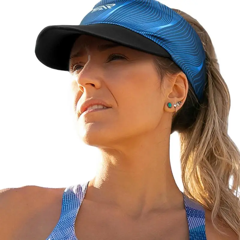 

Empty Top Visor Caps UV Hat Women Breathable Sun Visor For Beach Hiking Tennis Quick Dry Anti-UV Sweat Absorbent Reflective Logo